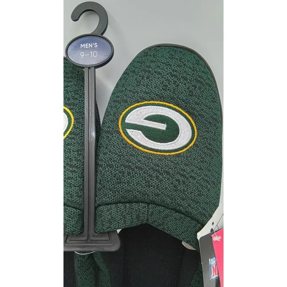 Green Bay Packers NFL Foco Poly Knit Cup Sole Men's Slippers Size M 9-10
